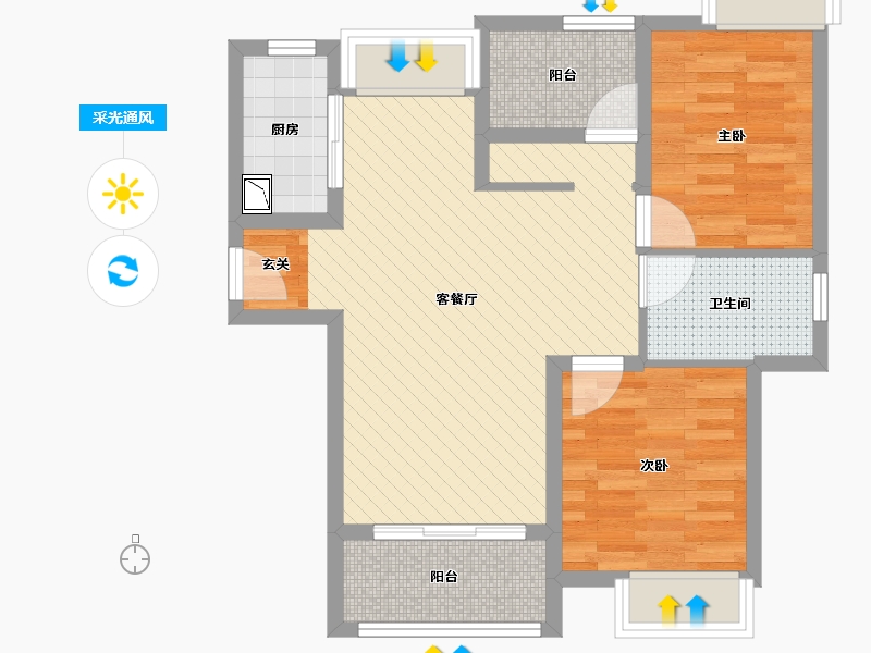 福建省-厦门市-中交和美新城-66.11-户型库-采光通风