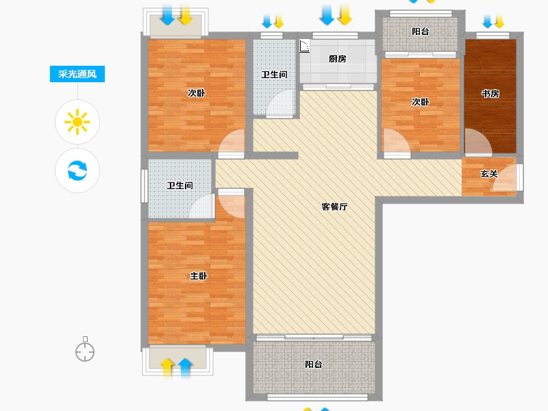 江西省-抚州市-新城丽景-112.00-户型库-采光通风