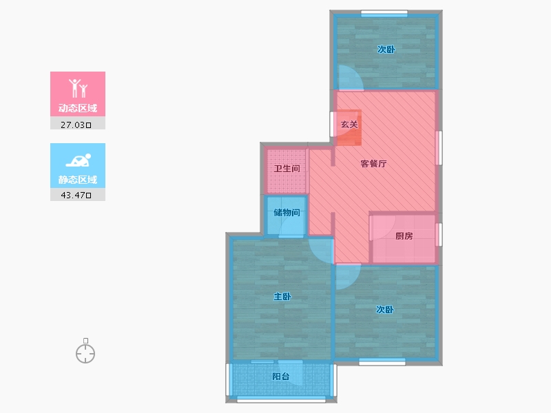 天津-天津市-中远里-62.56-户型库-动静分区