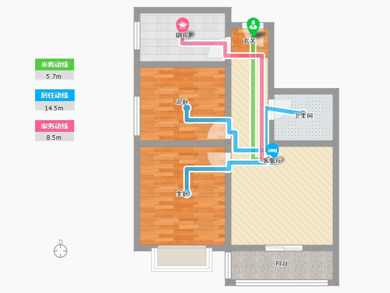 陕西省-西安市-安诚御花苑B区-65.00-户型库-动静线