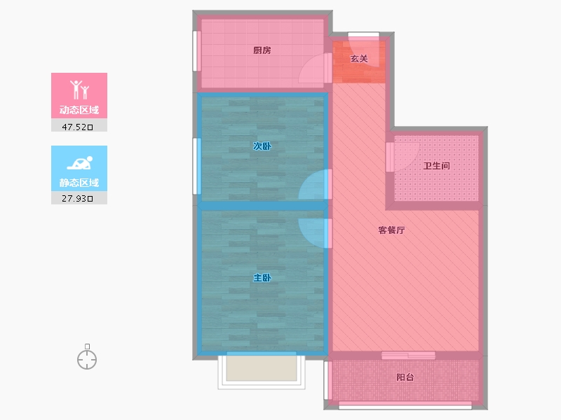 陕西省-西安市-安诚御花苑B区-65.00-户型库-动静分区