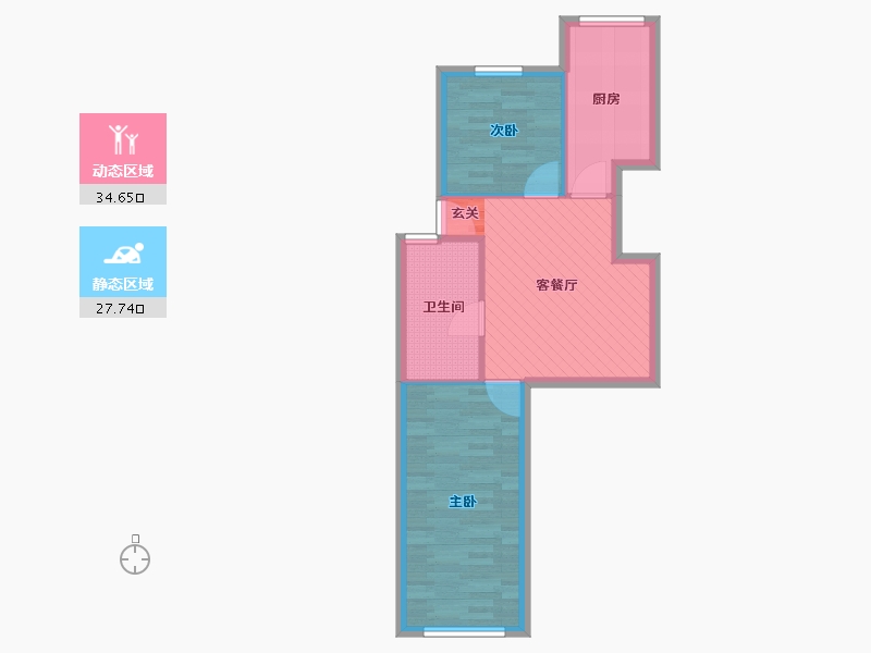 浙江省-杭州市-西溪河东-55.48-户型库-动静分区