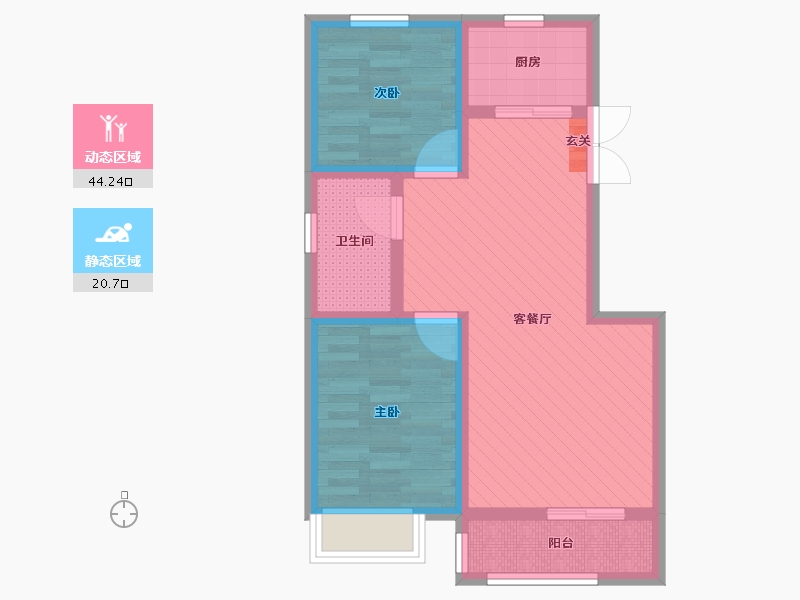 河南省-周口市-翰林华府-55.63-户型库-动静分区