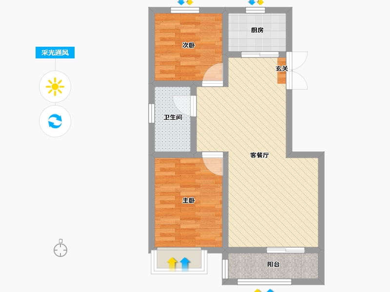 河南省-周口市-翰林华府-55.63-户型库-采光通风