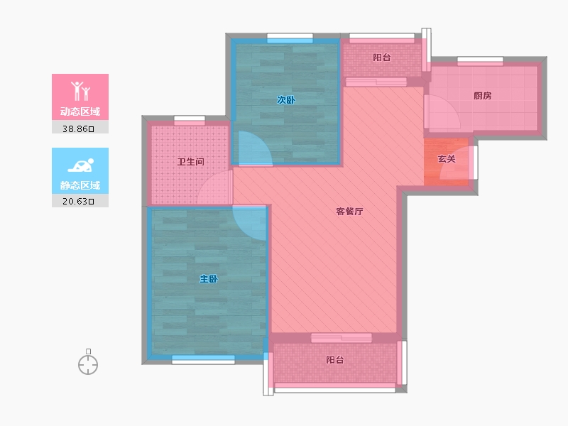 上海-上海市-浦江宝邸-51.66-户型库-动静分区