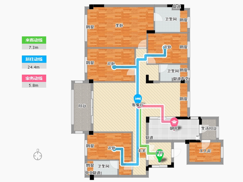 安徽省-芜湖市-碧桂园翡翠湾-165.88-户型库-动静线