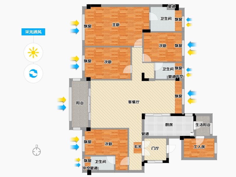 安徽省-芜湖市-碧桂园翡翠湾-165.88-户型库-采光通风