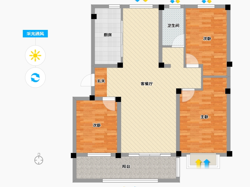 山东省-临沂市-郯城惠民小区-99.00-户型库-采光通风