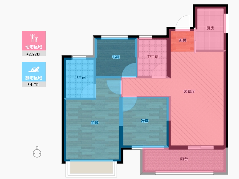 浙江省-嘉兴市-洛塘-67.39-户型库-动静分区