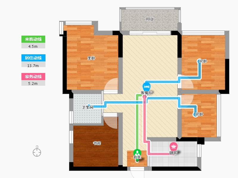 四川省-成都市-蜀都万达四期-71.19-户型库-动静线