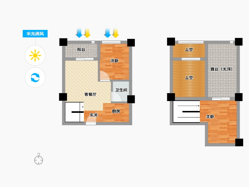 云南省-昆明市-娜山纳水-72.25-户型库-采光通风