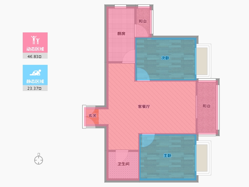 北京-北京市-天兆家园-62.56-户型库-动静分区