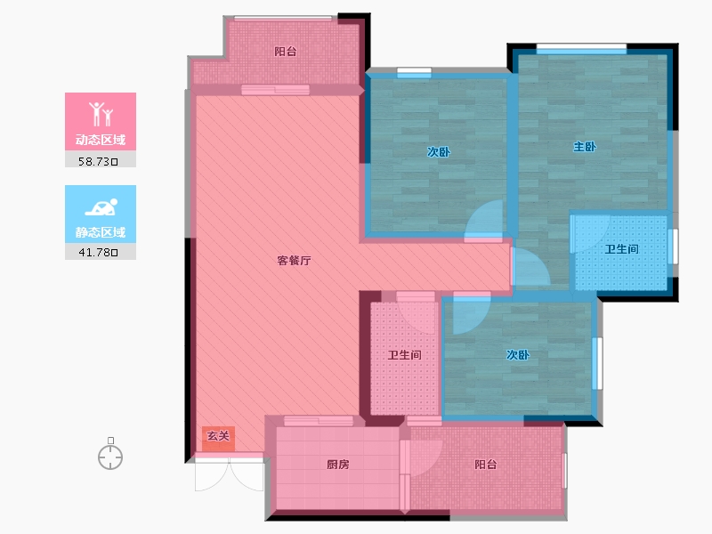 四川省-达州市-科华南城印象-87.28-户型库-动静分区