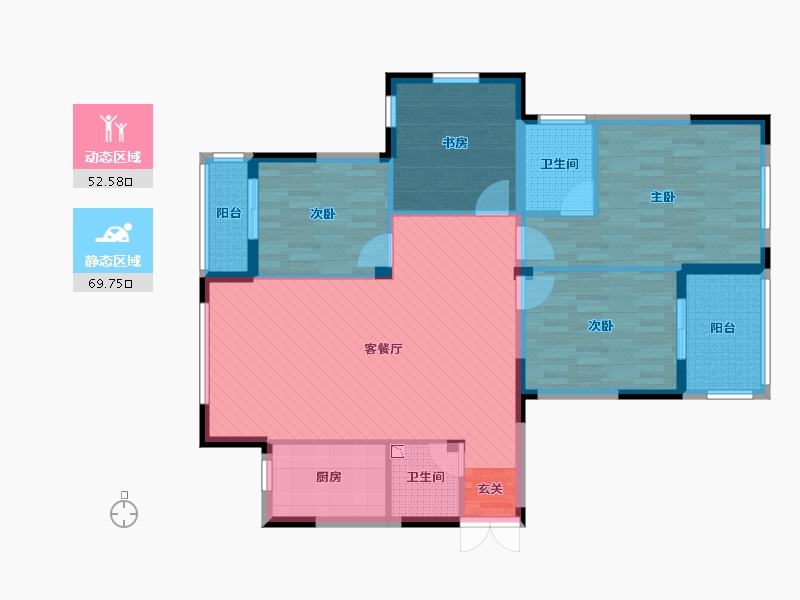 浙江省-杭州市-东港嘉苑-二区-109.33-户型库-动静分区