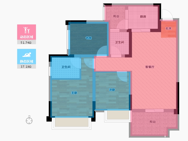 四川省-宜宾市-寅吾大龙城-76.29-户型库-动静分区