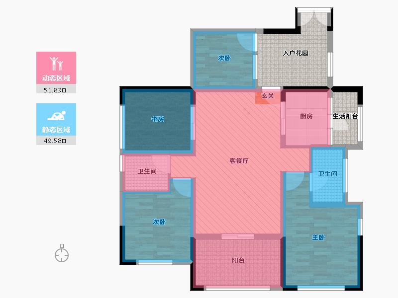 四川省-宜宾市-海翔光明春天-100.50-户型库-动静分区