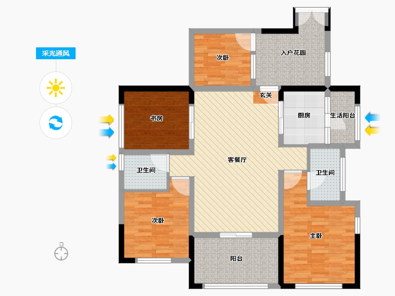 四川省-宜宾市-海翔光明春天-100.50-户型库-采光通风