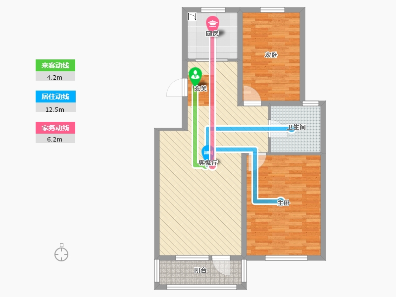 辽宁省-辽阳市-襄平蓝庭-79.02-户型库-动静线