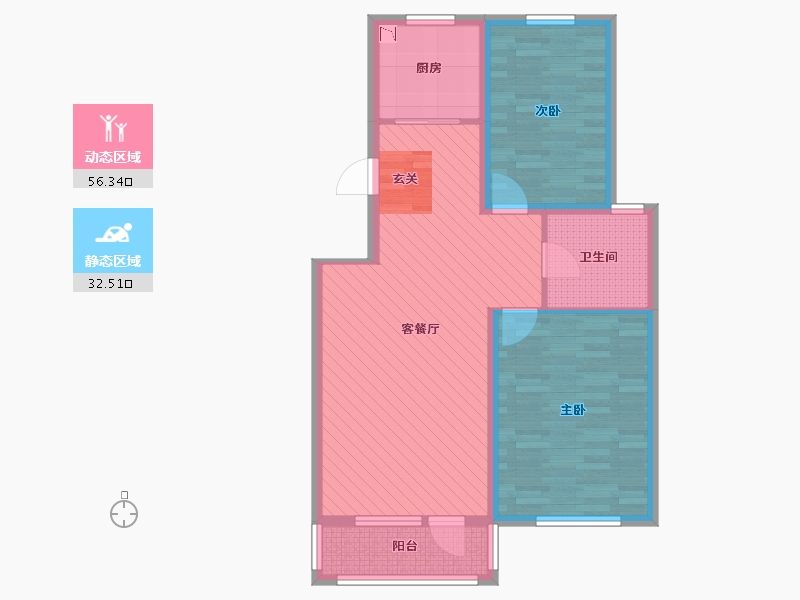 辽宁省-辽阳市-襄平蓝庭-79.02-户型库-动静分区