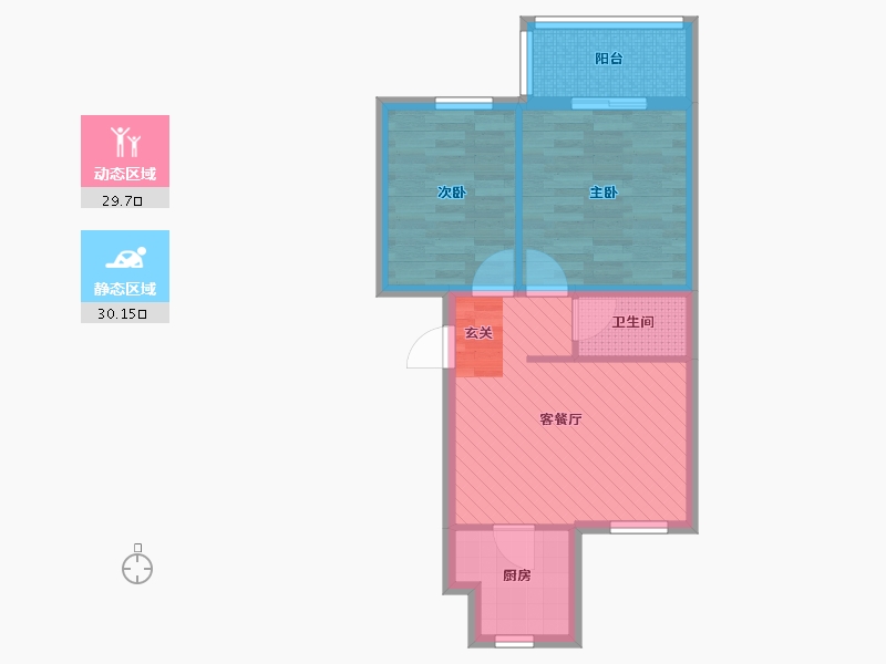 北京-北京市-西宏苑-52.19-户型库-动静分区