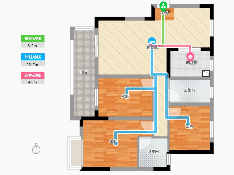 江西省-赣州市-香山院-84.42-户型库-动静线