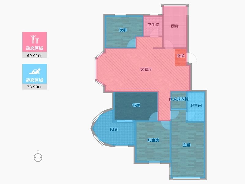 浙江省-宁波市-南都花城-126.45-户型库-动静分区