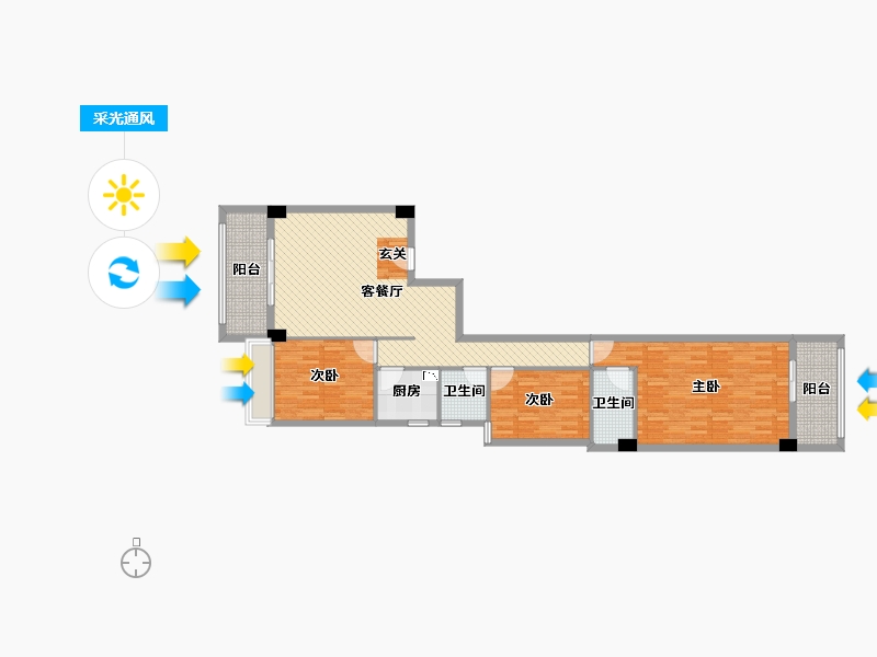 福建省-泉州市-向阳花苑1号楼-104.00-户型库-采光通风