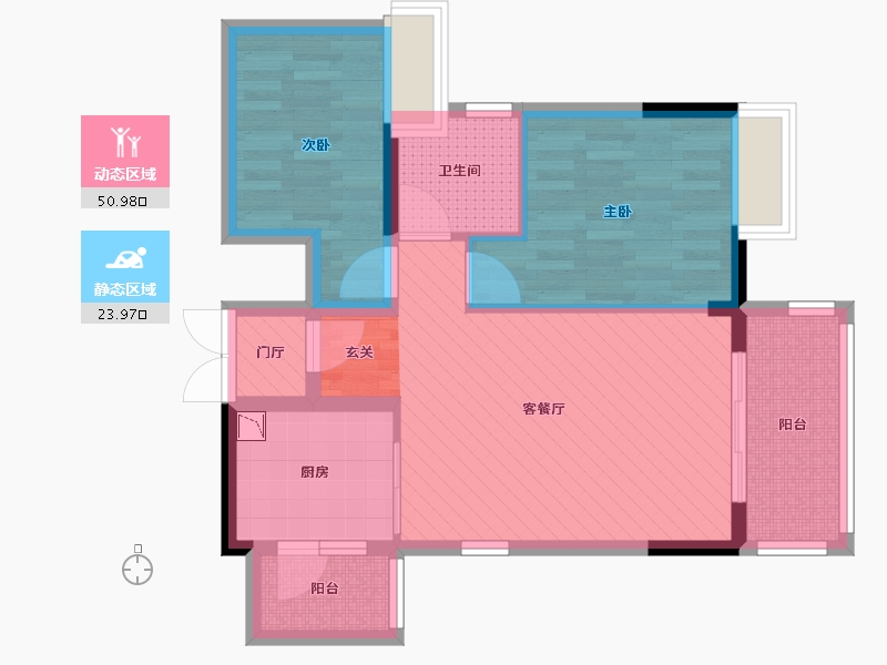 广东省-清远市-云山诗意-64.85-户型库-动静分区