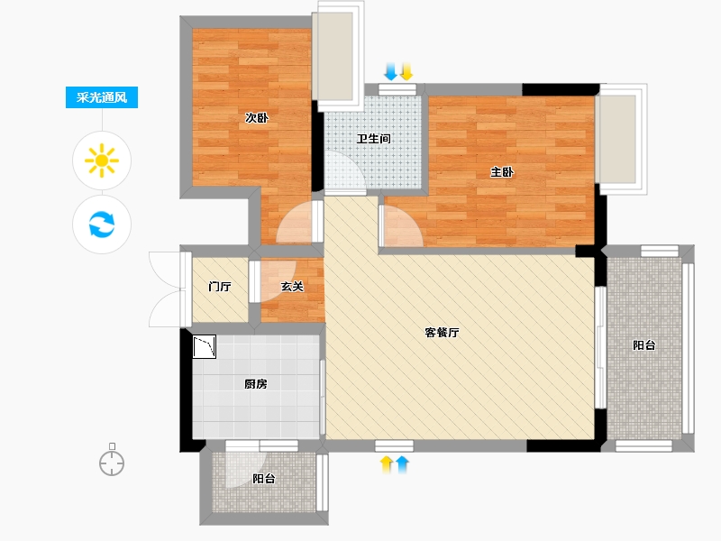 广东省-清远市-云山诗意-64.85-户型库-采光通风