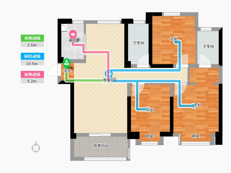 山东省-菏泽市-国府大院-84.53-户型库-动静线