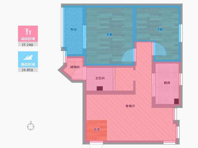 上海-上海市-御桥花园-52.27-户型库-动静分区