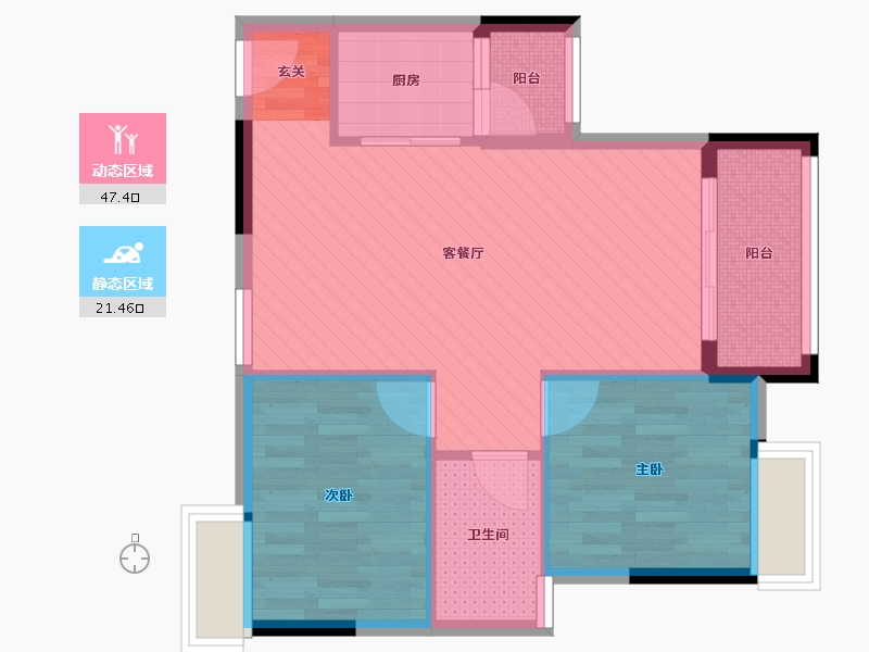 广东省-佛山市-兆丰轩-60.84-户型库-动静分区