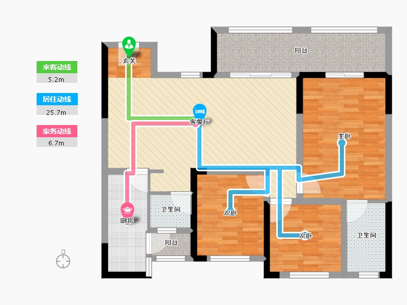 重庆-重庆市-香江国际港湾-90.95-户型库-动静线