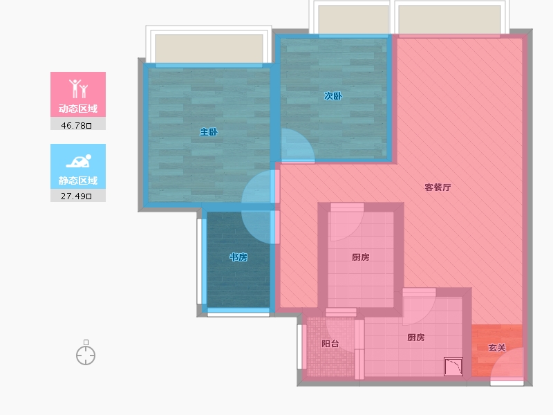 四川省-成都市-首创天禧68-63.27-户型库-动静分区