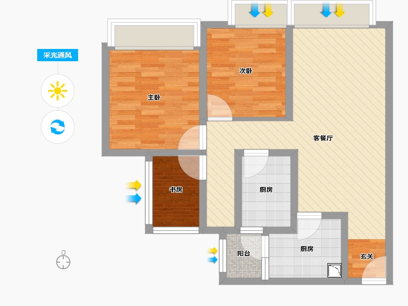 四川省-成都市-首创天禧68-63.27-户型库-采光通风