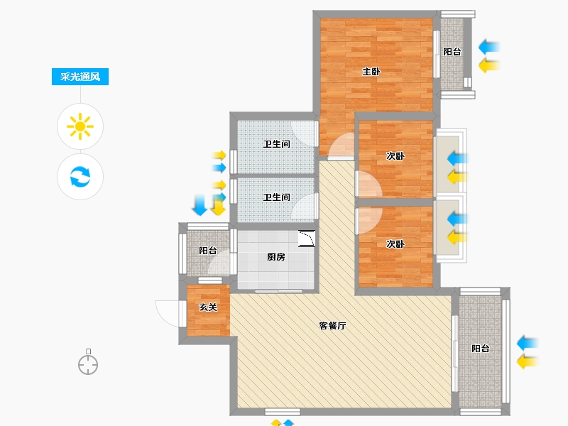 广东省-阳江市-御景豪园-81.16-户型库-采光通风