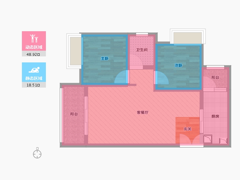 贵州省-遵义市-渝能佳苑-57.58-户型库-动静分区