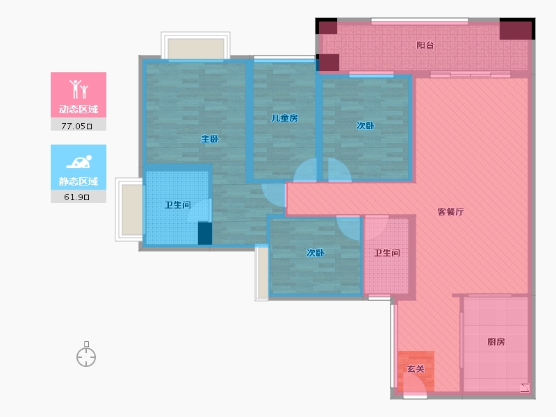 广东省-广州市-珠光御景花园-123.52-户型库-动静分区