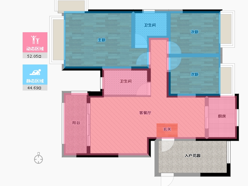 湖南省-湘潭市-金水湾-93.51-户型库-动静分区