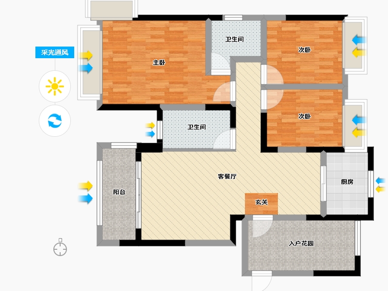 湖南省-湘潭市-金水湾-93.51-户型库-采光通风