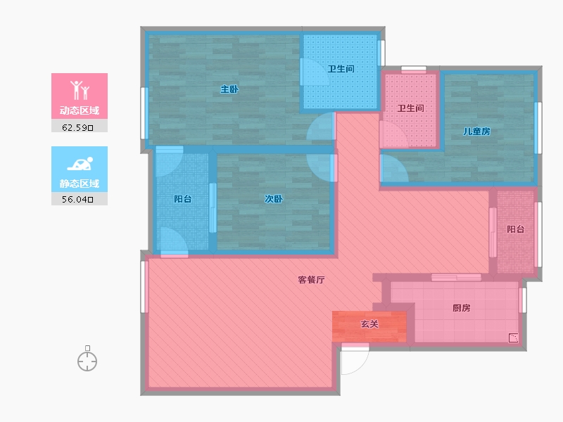 江苏省-苏州市-东湖大郡-103.39-户型库-动静分区