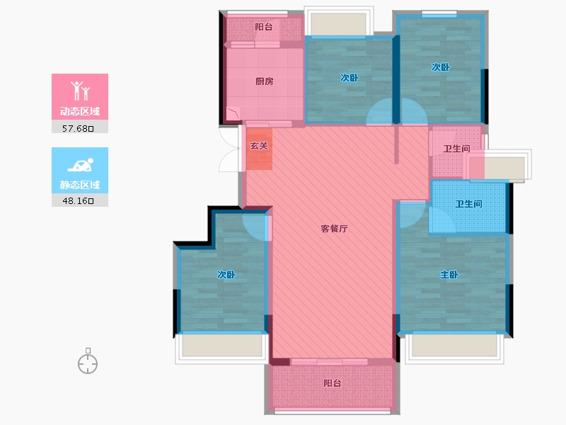 重庆-重庆市-天府-92.82-户型库-动静分区