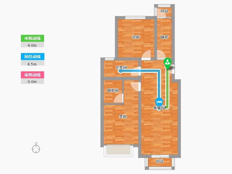 河北省-廊坊市-福成五期-62.42-户型库-动静线