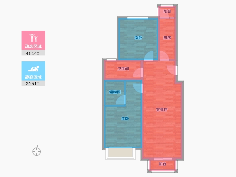 河北省-廊坊市-福成五期-62.42-户型库-动静分区