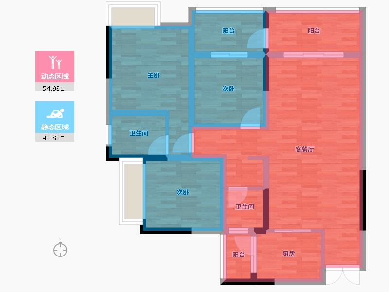 贵州省-遵义市-仁怀惠邦-85.15-户型库-动静分区