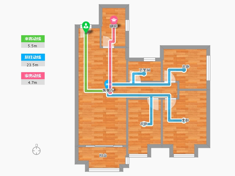 四川省-成都市-雅居乐十里花巷-68.08-户型库-动静线