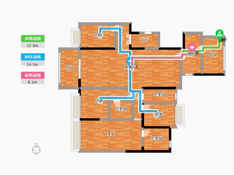 广东省-佛山市-碧桂园・华府（龙江）-156.34-户型库-动静线