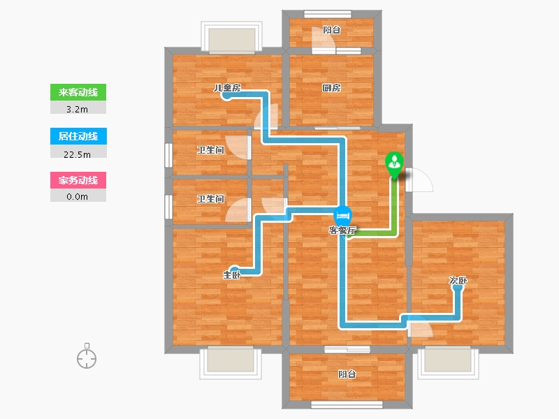 江西省-赣州市-碧桂园玺台-88.07-户型库-动静线