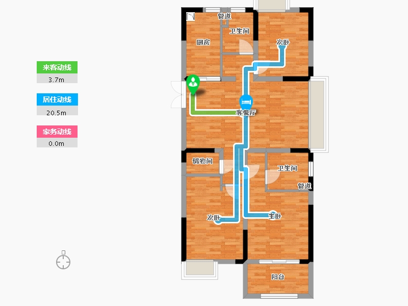 江苏省-淮安市-学府名门-90.68-户型库-动静线