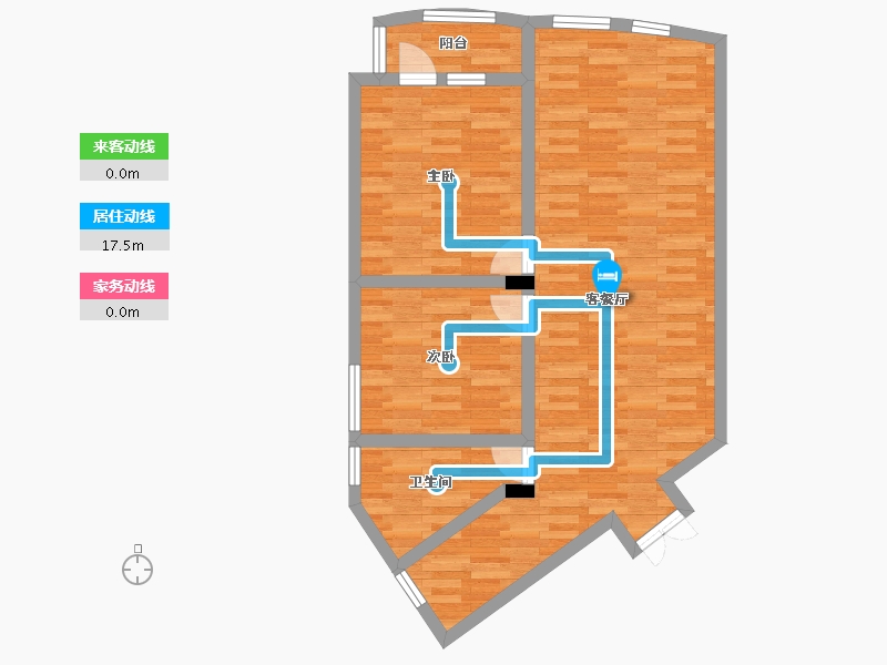 辽宁省-本溪市-成德嘉园-74.45-户型库-动静线